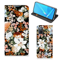 Smart Cover voor OPPO A52 | A72 Dark Flowers