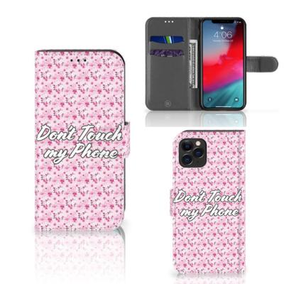 Apple iPhone 11 Pro Portemonnee Hoesje Flowers Pink DTMP Apple iPhone 11 Pro Portemonnee Hoesje Flowers Pink DTMP