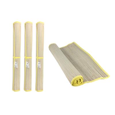 Strandmat - 3x - riet - geel - 60 x 180 cm - zonmat / buitenmat