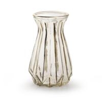 Bloemenvaas Grace - transparant/goud - glas - D12 x H18 cm - Scandinavische vaas