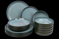 18 delige serviesset - 6 persoons - Evora - groen - Portugees stoneware