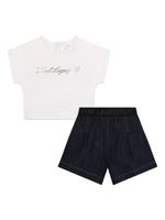 Karl Lagerfeld Kids ensemble haut-short à logo imprimé - Blanc - thumbnail