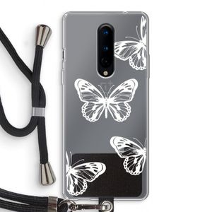 White butterfly: OnePlus 8 Transparant Hoesje met koord