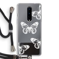 White butterfly: OnePlus 8 Transparant Hoesje met koord