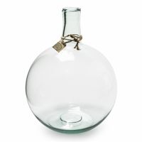 Transparante Eco bol vaas/vazen met hals van glas 45 x 32 cm