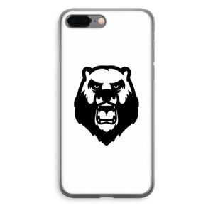 Angry Bear (white): iPhone 8 Plus Transparant Hoesje