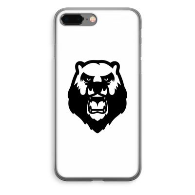 Angry Bear (white): iPhone 8 Plus Transparant Hoesje