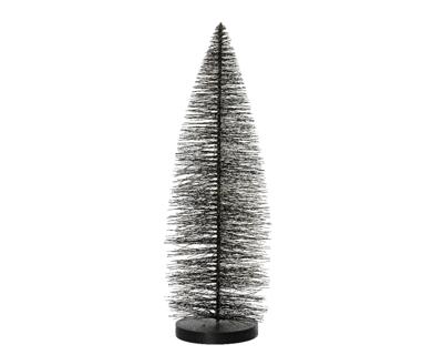 Decoris Beeld kerstboom zwart met goud 20cm