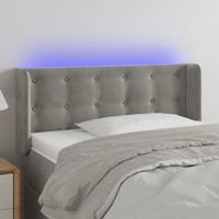 Hoofdbord LED 83x16x78/88 cm fluweel lichtgrijs