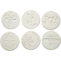 Creativ Company Ornamenten om te hangen, afm 7x7 cm, dikte 0,6 cm, wit, 24 stuk/ 1 doos