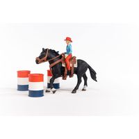 Schleich Farm World - Barrel racing met cowgirl speelfiguur 42576 - thumbnail