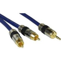 InLine 0.5m 2x RCA/3.5mm Premium audio kabel 0,5 m Blauw - thumbnail