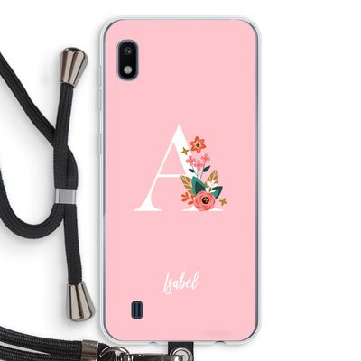 Pink Bouquet: Samsung Galaxy A10 Transparant Hoesje met koord