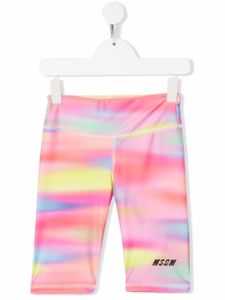 MSGM Kids short à imprimé tie-dye - Rose