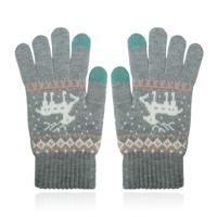 LGT JWLS Winterse Dameshandschoenen - Grijs Wit met Rendier