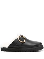 Moncler mules Bell en cuir - Noir