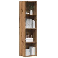 Boekenkast 36x30x114 cm bewerkt hout artisanaal eikenkleur