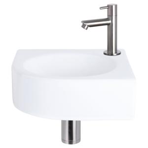 Differnz Cleo fonteinset keramiek - kraan recht - 30 x 30 x 10 cm - mat chroom