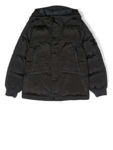 Stone Island Junior doudoune à patch logo - Noir