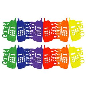 Telefoons thema feestslinger - 2x - papier - 300 cm - multi kleuren