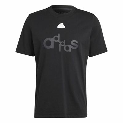 Heren-T-Shirt met Korte Mouwen Adidas Graphic Print Fleece - Maat: L