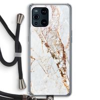 Goud marmer: Oppo Find X3 Transparant Hoesje met koord