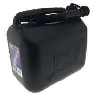 Jerrycan - kunststof - voor brandstof - 10 liter - zwart   -
