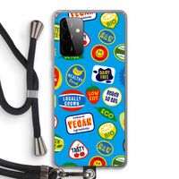 Fruitsticker: Samsung Galaxy A72 5G Transparant Hoesje met koord