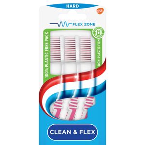 Aquafresh Clean & Flex Tandenborstel Hard - 2+1 gratis in 100% plasticvrije verpakking