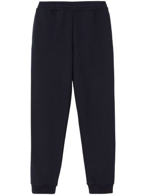 Burberry pantalon de jogging en coton à patch logo - Bleu