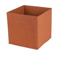 Urban Living Opbergmand/kastmand Square Box - karton/kunststof - 29 liter - oranje - 31 x 31 x 31 cm - Opbergmanden - thumbnail