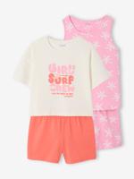 Set van 2 surf pyjamabroeken voor meisjes rozen