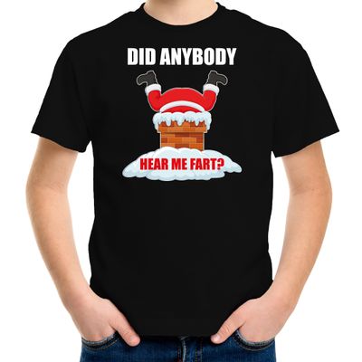 Fun Kerstshirt / outfit Did anybody hear my fart zwart voor kinderen Fun Kerstshirt / outfit Did anybody hear my fart zwart voor kinderen