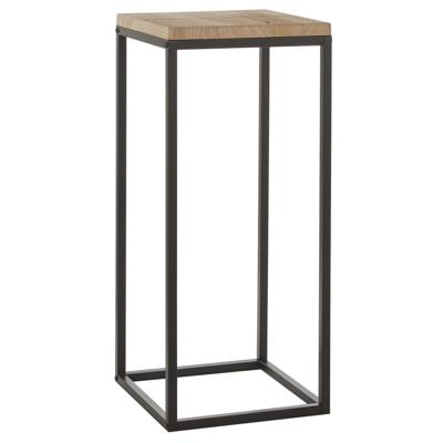 Mica Decorations Bijzettafel - 1x - vierkant - hout en metaal - 35 x 81 cm