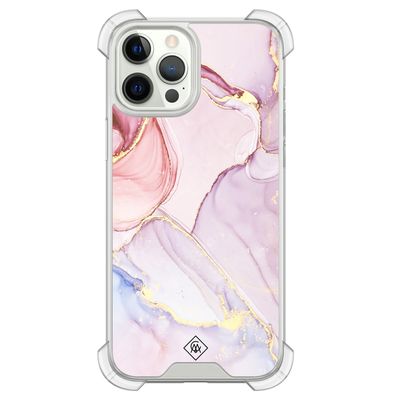 iPhone 12 (Pro) siliconen shockproof hoesje - Purple sky