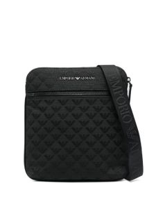 Emporio Armani sacoche à logo en jacquard - Noir