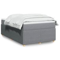 Boxspring met matras stof lichtgrijs 120x190 cm