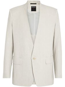 Zegna blazer boutonné à bords francs - Tons neutres