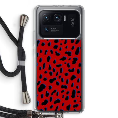 Red Leopard: Xiaomi Mi 11 Ultra Transparant Hoesje met koord