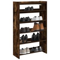 Schoenenrek 60x25x100 cm bewerkt hout gerookt eikenkleurig