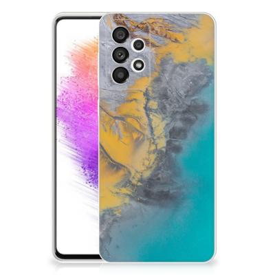 Samsung Galaxy A73 5G | TPU | Siliconen hoesje | Marble Blue Gold