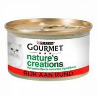 Gourmet Nature's Creations met rund nat kattenvoer 85g 48 x 85 g