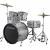 Ludwig Accent Fuse Silver Foil 5-delig drumstel inclusief hardware en bekkens