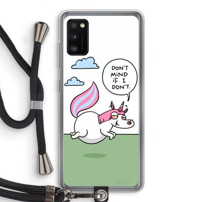 Unicorn: Samsung Galaxy A41 Transparant Hoesje met koord