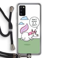 Unicorn: Samsung Galaxy A41 Transparant Hoesje met koord