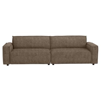 Leen Bakker - Bank Brooklyn 3-zits - Cyclamen - Stof - Taupe - 101x270x76 Cm