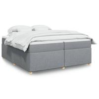 Boxspring met matras stof lichtgrijs 200x200 cm