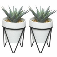 3x stuks vetplantje/kamerplant kunstplanten in pot op standaard 20 cm