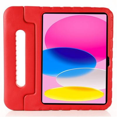 Lunso - iPad 10 (2022) - EVA Schokbestendige Kinderhoes met handvat - Rood