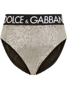 Dolce & Gabbana culotte taille-haute à ornements en cristal - Noir